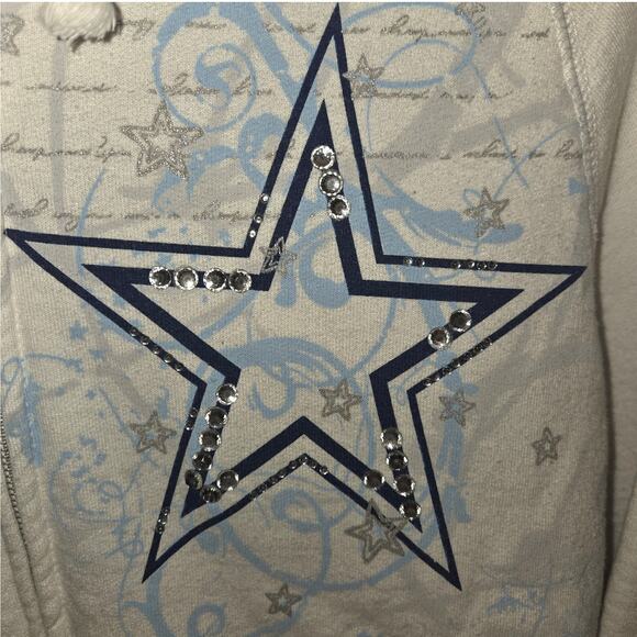 Dallas Cowboys Herstyle Baddazled White Hoodie - Large - Picture 6 of 7